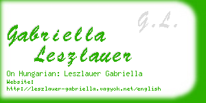 gabriella leszlauer business card